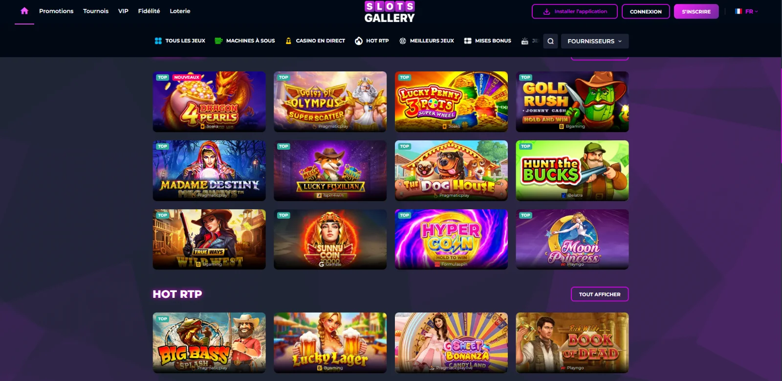 Passage des conditions de Slots Gallery où figure sa chaîne de caractères